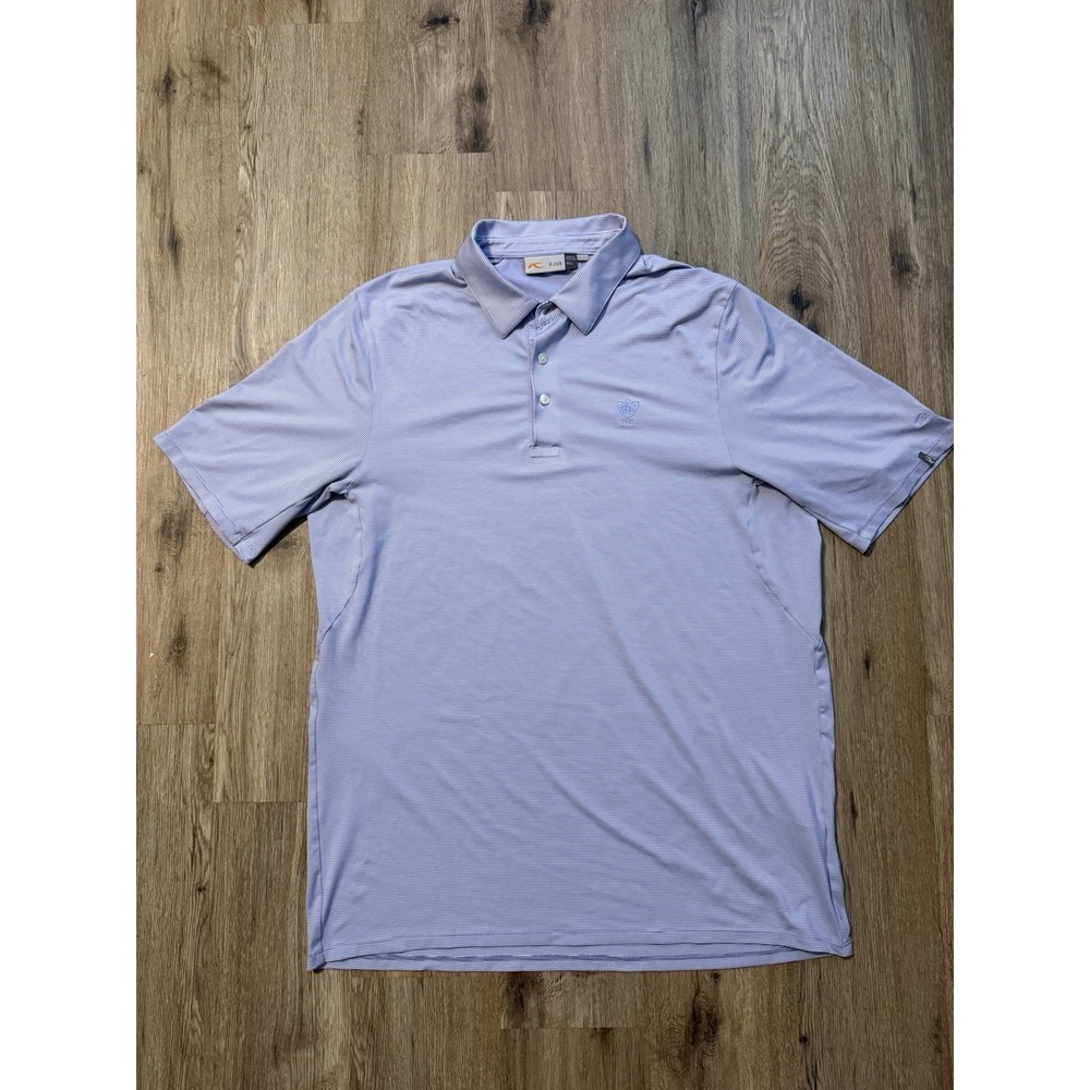Kjus Men's Soren Twill Stripe Polo Shirt Blue‎ Golf 52L